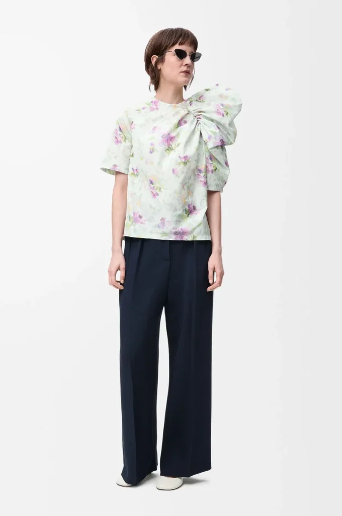 Pantalon en viscose stretch bleu nuit