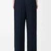 Pantalon en viscose stretch bleu nuit