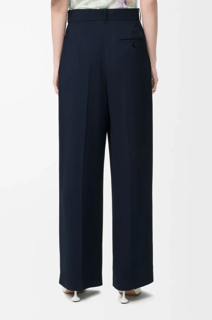 Pantalon en viscose stretch bleu nuit