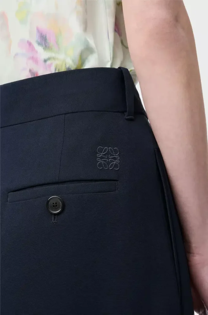 Pantalon en viscose stretch bleu nuit