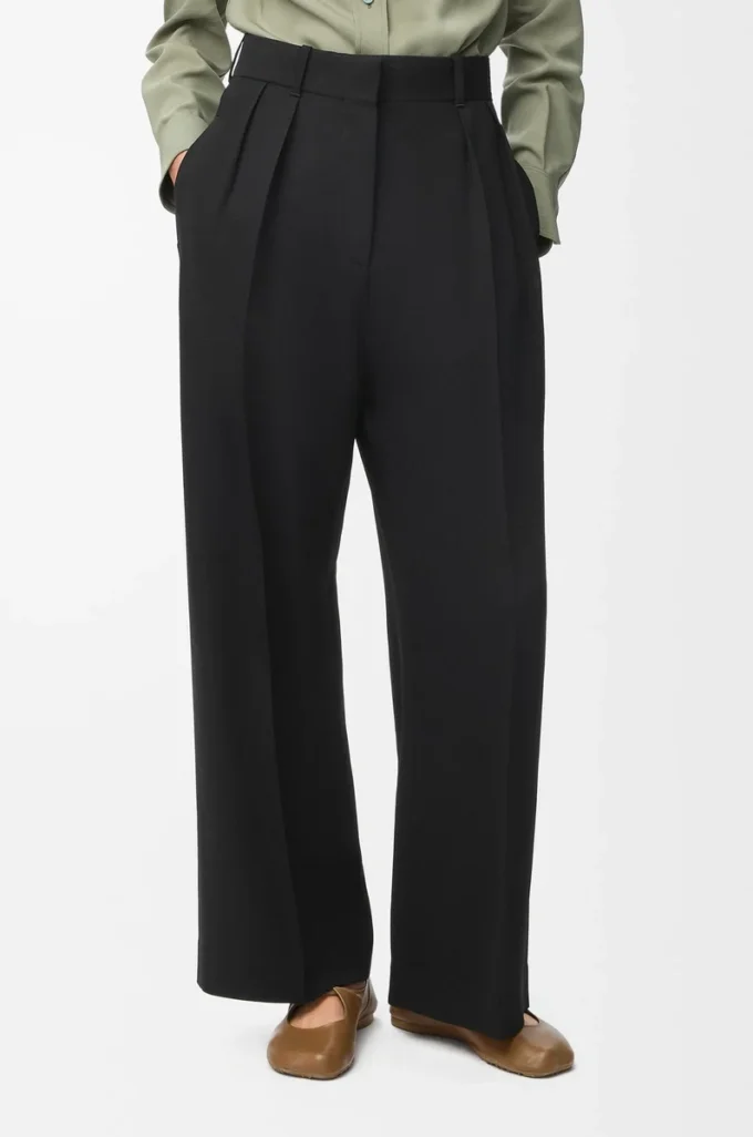 Pantalon en viscose stretch noir