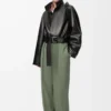 Pantalon en viscose stretch vert kaki clair