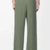 Pantalon en viscose stretch vert kaki clair