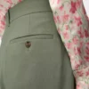 Pantalon en viscose stretch vert kaki clair