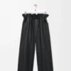 Pantalon flamenco en cuir d&rsquo;agneau nappa Noir