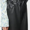 Pantalon flamenco en cuir d&rsquo;agneau nappa Noir