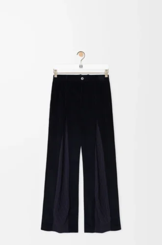 Pantalon hybride en coton et laine Bleu marine foncé/Bleu marine
