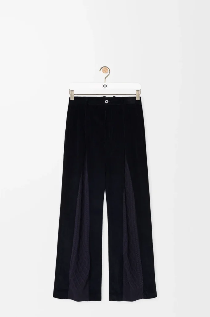 Pantalon hybride en coton et laine Bleu marine foncé/Bleu marine Pantalon hybride en coton et laine Bleu marine foncé/Bleu marine