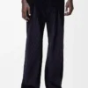 Pantalon hybride en coton et laine Bleu marine foncé/Bleu marine Pantalon hybride en coton et laine Bleu marine foncé/Bleu marine