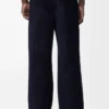 Pantalon hybride en coton et laine Bleu marine foncé/Bleu marine Pantalon hybride en coton et laine Bleu marine foncé/Bleu marine