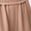 Pantalon large en cuir d&rsquo;agneau nappa Beige