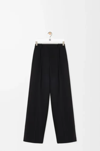 Pantalon large en laine Noir