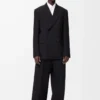 Pantalon large en laine Noir