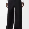 Pantalon large en laine Noir