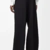 Pantalon large en laine Noir