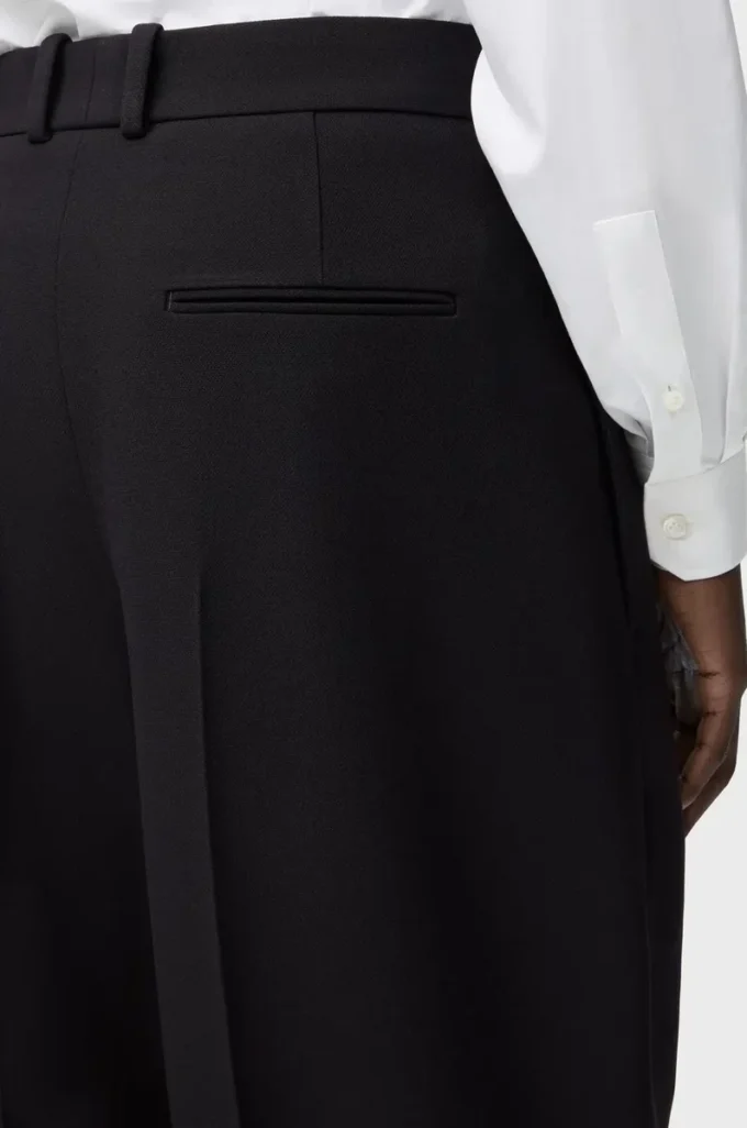 Pantalon large en laine Noir