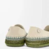 Pantoufles Rio en daim et raphia gris clair