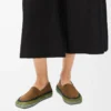 Pantoufles Rio en daim et raphia marron