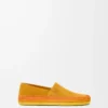 Pantoufles Rio en daim et raphia Orange