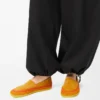 Pantoufles Rio en daim et raphia Orange