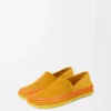 Pantoufles Rio en daim et raphia Orange