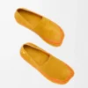 Pantoufles Rio en daim et raphia Orange