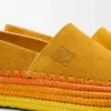Pantoufles Rio en daim et raphia Orange