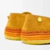 Pantoufles Rio en daim et raphia Orange
