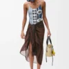 Pareo en coton Noir/Marron