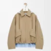 Parka à capuche en coton beige
