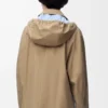Parka à capuche en coton beige