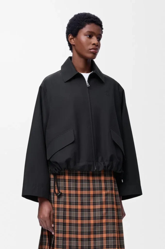 Parka à capuche en coton Noir