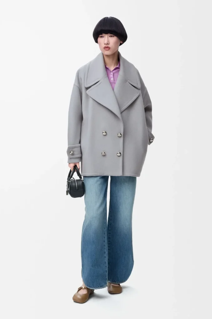 Peacoat Pebble en laine gris