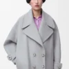 Peacoat Pebble en laine gris