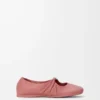 Pebble Ballerines souples en cuir d&rsquo;agneau nappa Blush