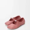 Pebble Ballerines souples en cuir d&rsquo;agneau nappa Blush