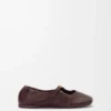 Pebble Ballerines souples en cuir d&rsquo;agneau nappa Bordeaux