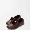 Pebble Ballerines souples en cuir d&rsquo;agneau nappa Bordeaux