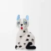 Peluche chat en velours de coton blanc doux