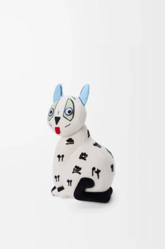 Peluche chat en velours de coton blanc doux