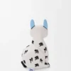 Peluche chat en velours de coton blanc doux