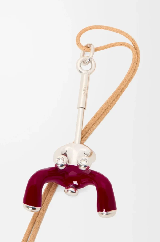 Pendentif Acrobat assis en argent sterling et cristaux Argent/Bordeaux