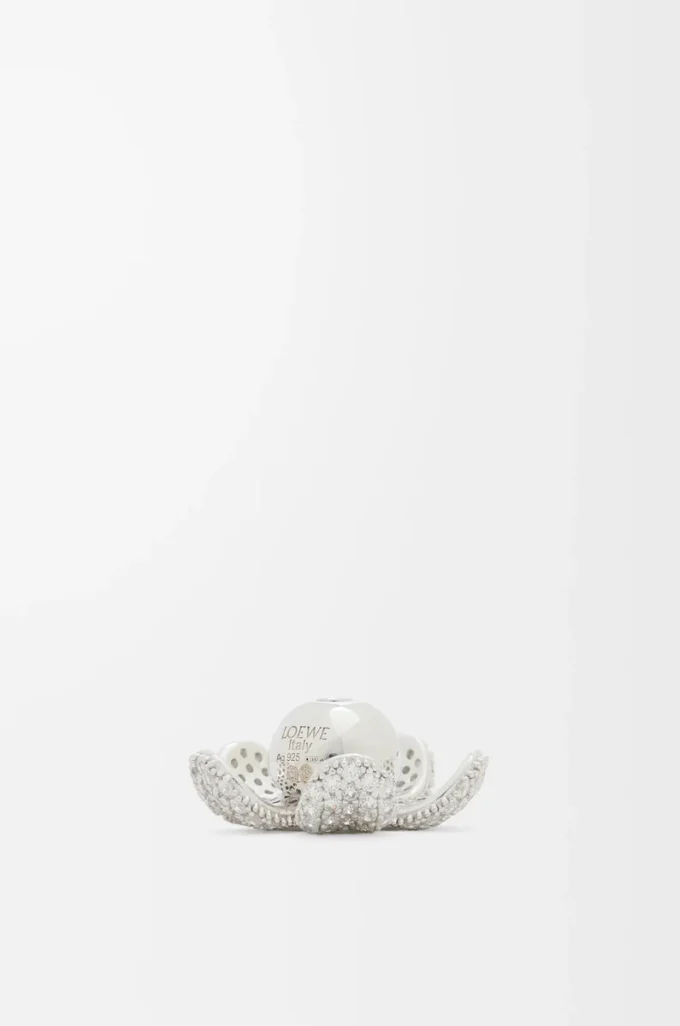 Pendentif Flower Hat en argent sterling et cristaux Argent/Blanc
