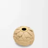 Petit charm fleur en cuir de veau et laiton Light Yellow