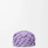 Petit charm fleur en cuir de veau mauve