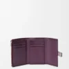Petit portefeuille vertical en cuir de veau grainé souple Dirty Mauve/Squirrel Petit portefeuille vertical en cuir de veau grainé souple Dirty Mauve/Squirrel
