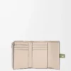 Petit portefeuille vertical en cuir de veau grainé souple Rosemary/Tan