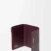 Petit portefeuille vertical en cuir de veau lisse et grainé Dark Burgundy