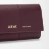 Petit portefeuille vertical en cuir de veau lisse et grainé Dark Burgundy