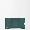 Petit portefeuille vertical Pebble en cuir de veau nappa brillant Deep Forest